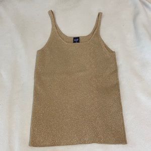 Gold Gap Women’s sweater tank top Sz M Sparkle